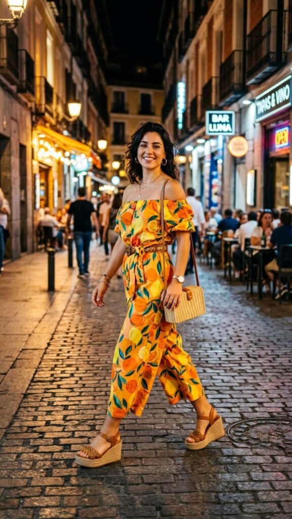 Citrus jumpsuit wedges